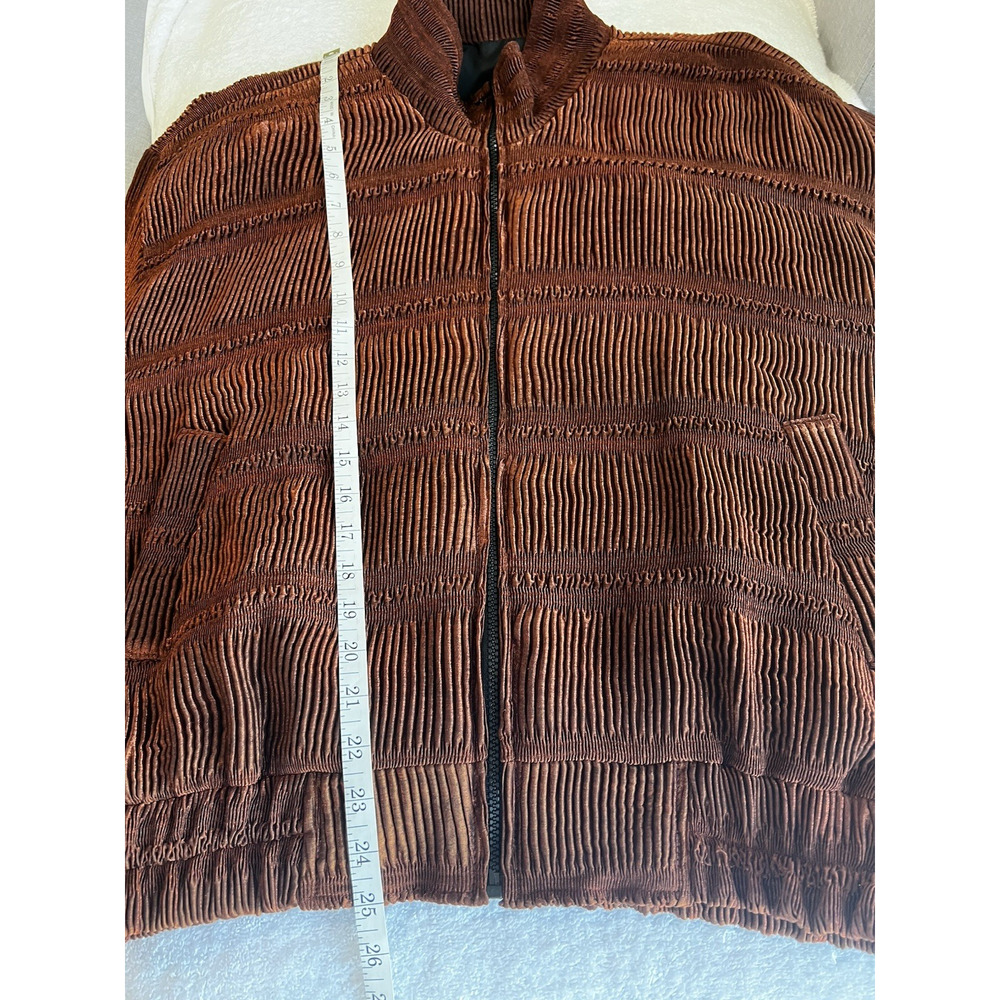 Vtg Copper color Avant garde Bomber textured Lightweight Unisex Jacket Sz 4=M/XL - Picture 9 of 10